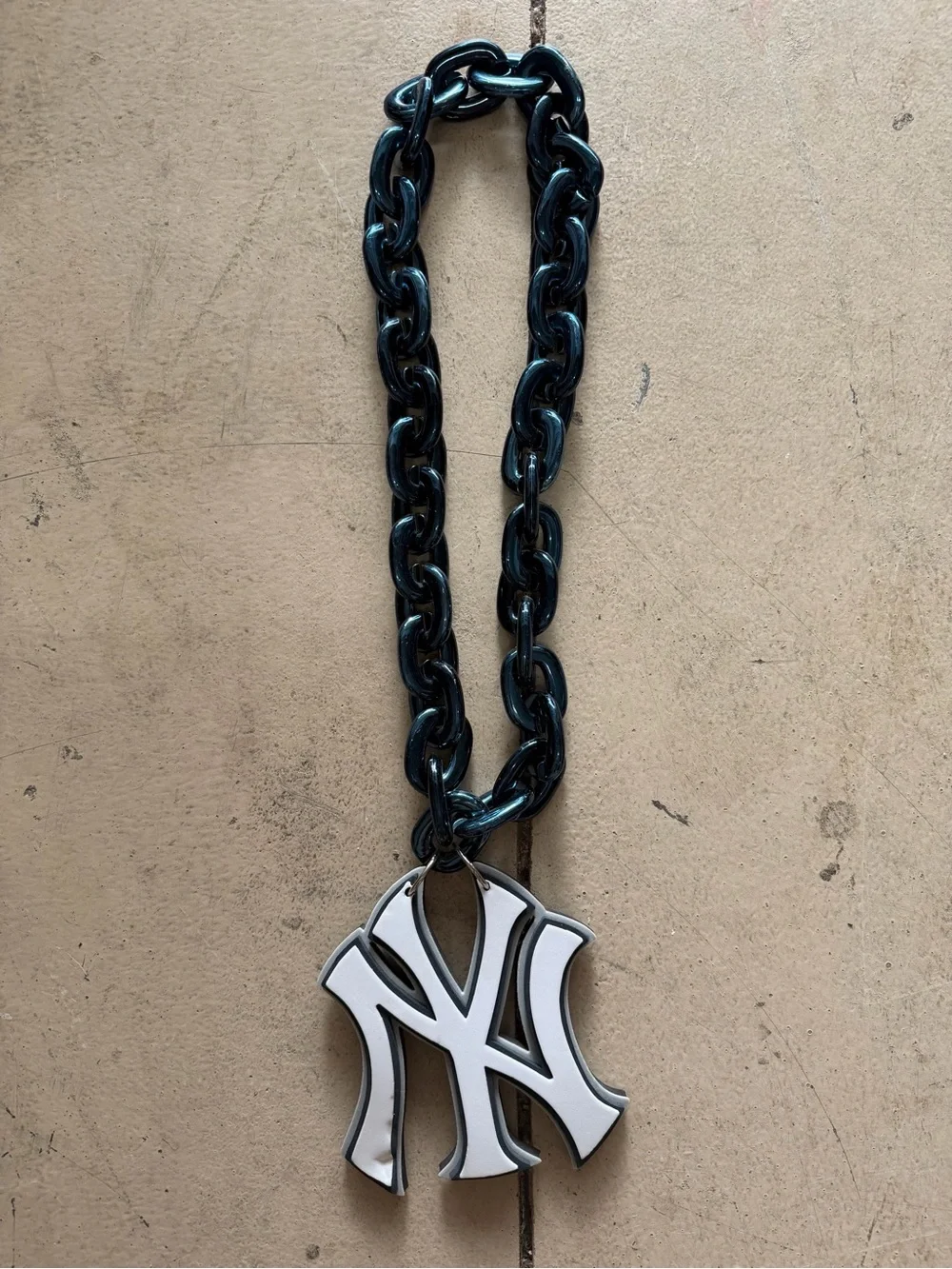 Navy Blue NY Pendant Chain Necklace for Men